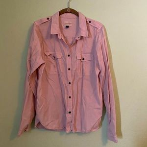 Woman’s large blush button up
